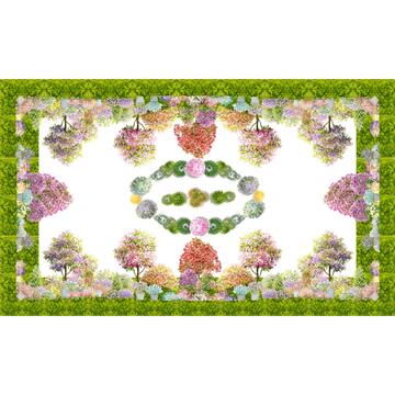 Tovaglia 100% Cotone Made in Italy Giardino per 12 persone 145x250cm - Savoltex