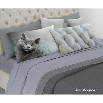 Completo Matrimoniale Sleep Cat Lenzuolo + Sotto con Angoli + 2 Federe 100% Cotone 100% Made in Italy - Savoltex