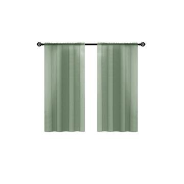 Coppia Tende Velo 60x150cm Verde Marino fa Mercato