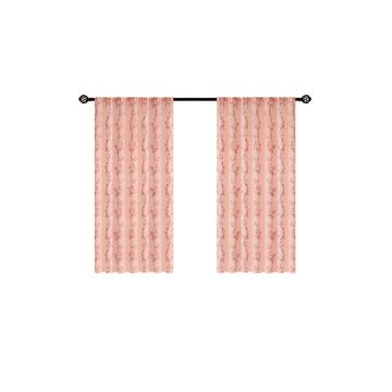 Coppia Tende Ricamo 60x150cm Rosa