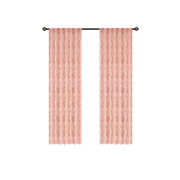 Coppia Tende Ricamo 60x240cm Rosa