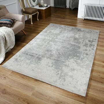 Tappeto soggiorno Omega moderno con pelo corto grigio 120x180