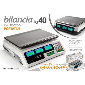 Bilancia elettronica portatile display LCD 40 kg