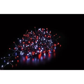 180 Minilucciole Led Luci Natalizie da Esterno Bianco/Rosso 9m