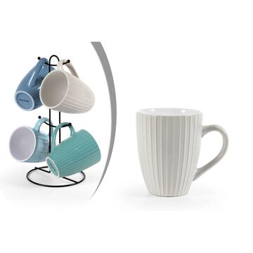 Set 4 Tazze Mug 360ml + Stand Colori Assortiti