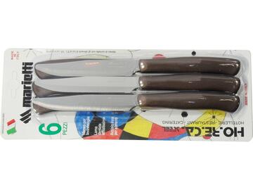 Set da 6 coltelli da bistecca HORECA colore Marrone.Particolarmente indicato per i ristoranti