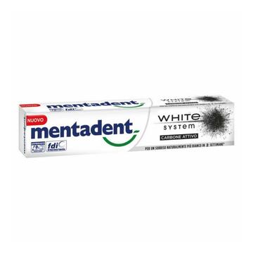 Dentifricio Mentadent White System al carbone attivo 75ML