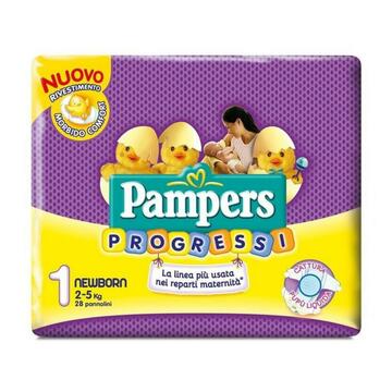 Pannolini Pampers Progressi Taglia 1 neonati 2-5 kg 28 pz