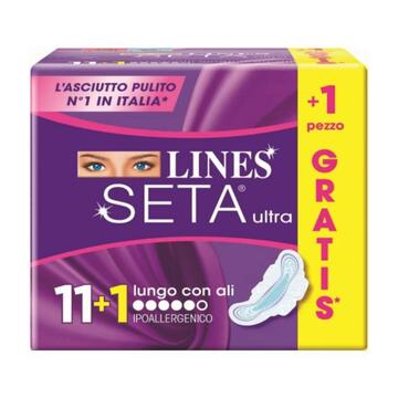 Assorbenti ipoallergenici Lines Seta Ultra lungo con ali 12 pezzi