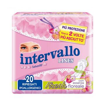 Salva slip ripiegati Lines Intervallo fresh con essenza floreale 24 pezzi