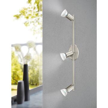 Lampadario Buzz Led 3 faretti in metallo Nickel opaco