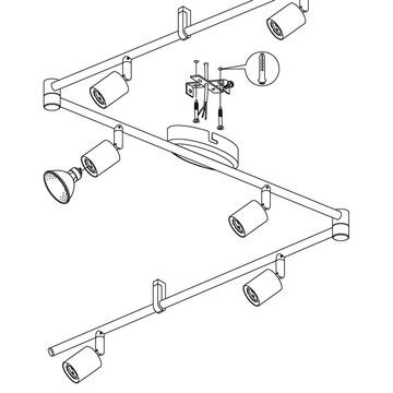 Lampadario plafoniera BUZZ-LED 6 faretti in metallo... - Marino fa Mercato