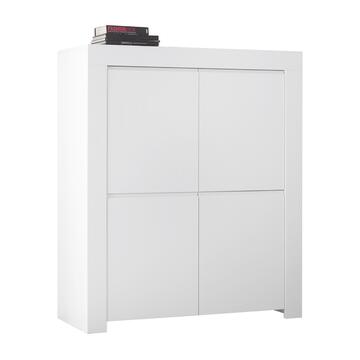 Madia Moderna 4 Ante Firenze Bianco Opaco 110x140x42cm - Marino fa Mercato