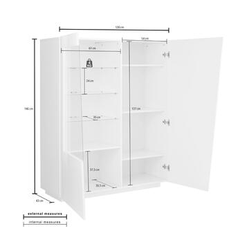 Vetrina Moderna Vega Ardesia 120x146x43cm - Marino fa Mercato