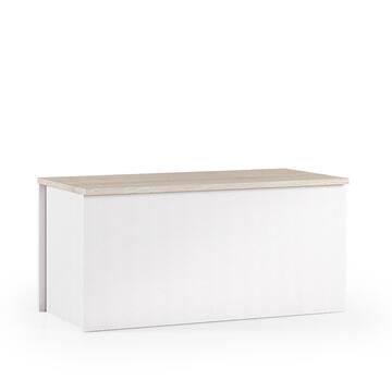 Baule Moderno Bianco/Rovere 90x45x45cm