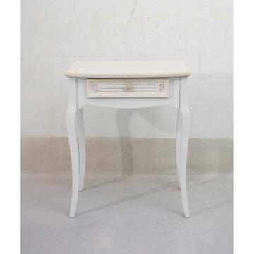 Mobiletto Vivian in legno bianco e 1 cassetto 60x40x72,5