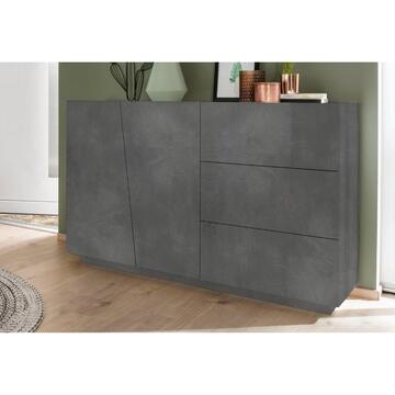 Credenza Moderna Vega 2 Ante + 3 Cassetti Grigio Ardesia...