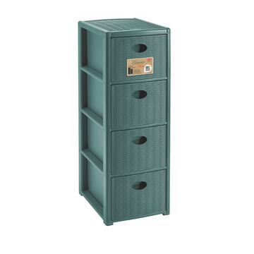 Cassettiera Multiuso 4 Cassetti Elegance Slim Verde Acqua