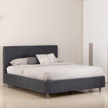 Letto Yoko 1 piazza e mezzo con contenitore - grigio scuro