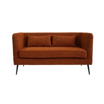 Divano 2 Posti Moderno Bouclé Arancio 144x79x70cm Marino fa Mercato