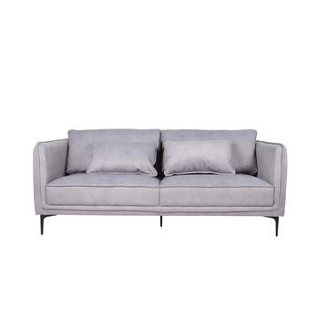 Divano 3 Posti Hart Grigio + 2 Cuscini 194x87x85cm