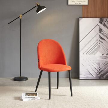 Sedia Moderna Sissy Rivestita in Tessuto Arancio 55x86x48cm