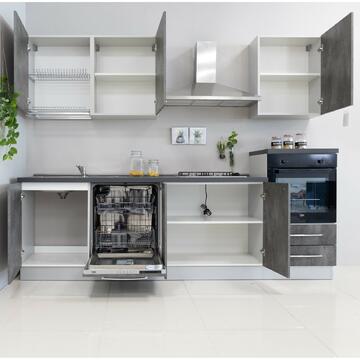 Cucina moderna Kristal compatta in finitura ossido, 270 cm, Ares