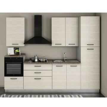 Cucina completa Giorgia finitura legno e marmo Light Virginia/Light Grey