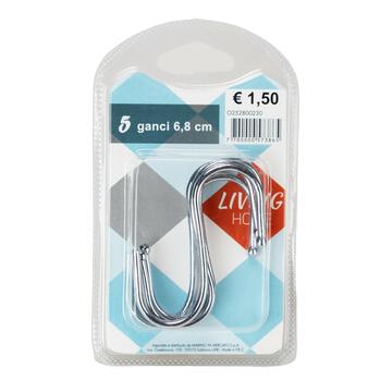 5 ganci ad S da 6,8 cm