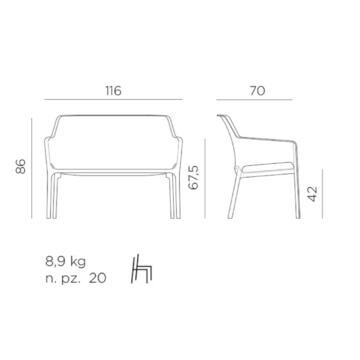 Panchina Net Bench monoblocco tortora da arredo esterno,... - Marino fa Mercato