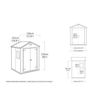 Casetta Porta Attrezzi Manor 6x5 152 x 185 x 226 cm... - Marino fa Mercato