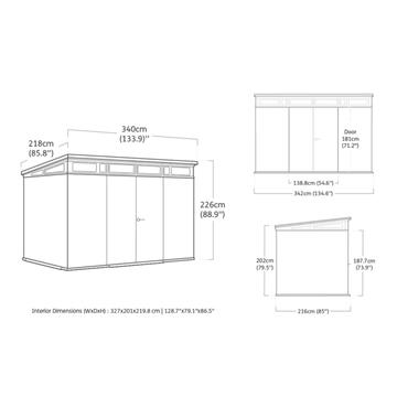 Casetta Porta Attrezzi Artisan 11x7 Grigia 342x218x226cm... - Marino fa Mercato