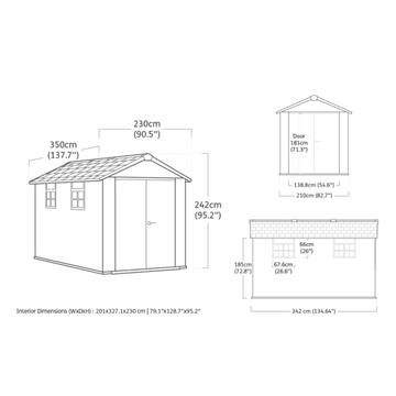 Casetta Porta Attrezzi Oakland 7,5x11 Grigia 229x350x242cm... - Marino fa Mercato