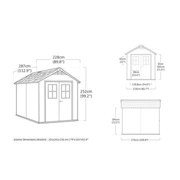 Casetta Porta Attrezzi Newton 7,5x9 Marrone Legno 228x287x252cm... - Marino fa Mercato